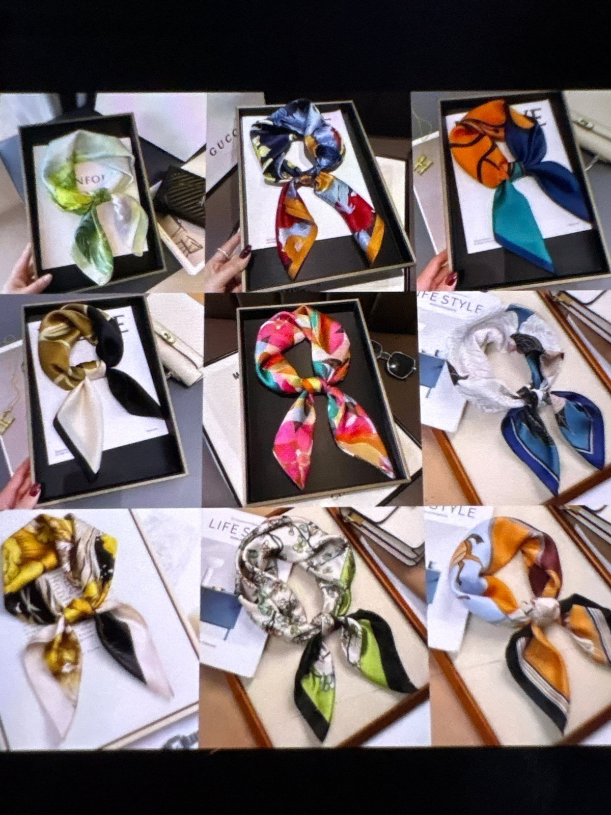 20‑Piece Set, Wholesale Fashion Premium Spring & Autumn Square Scarves, Multi‑Functional New Style Scarves for Decoration, Sun Protection & Neck‑Warmth